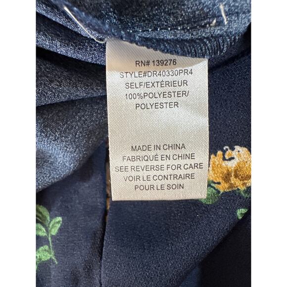 DR2 Sz XL Indigo Blue | Floral Wide Leg Pants w/ Pockets - Picture 4 of 7